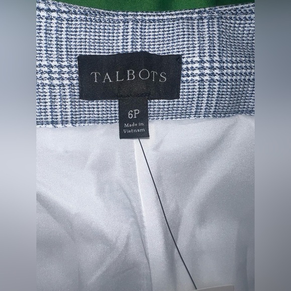NWT Talbots Blue and White Checkered Pants size 6 Petite - Picture 5 of 7